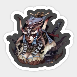 skull clan warrior Sticker